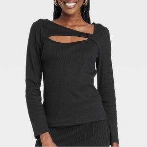 target NWT black long sleeve with cut out